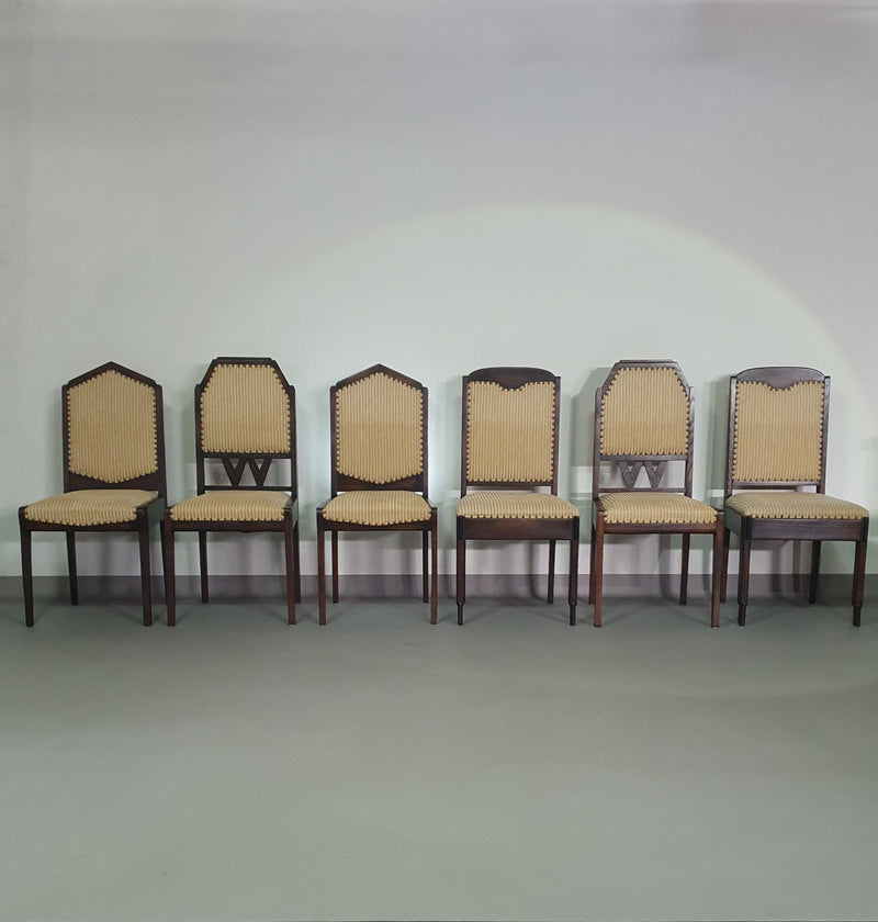 Set van 6 Art Deco stoelen jaren 60