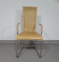 SET OF 4 'B25' WICKER DINING CHAIRS BY AXEL BRUCHHÄUSER FOR TECTA, GERMANY 1980S