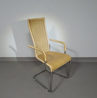 SET OF 4 'B25' WICKER DINING CHAIRS BY AXEL BRUCHHÄUSER FOR TECTA, GERMANY 1980S