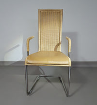 SET OF 4 'B25' WICKER DINING CHAIRS BY AXEL BRUCHHÄUSER FOR TECTA, GERMANY 1980S