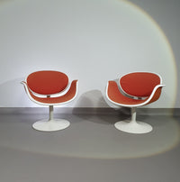 Pierre Paulin first edition tulip set. 2 x chairs and side table. Little tulip chairs F545  #pierrepaulin #tulipchairpaulin #littletulipchair #firsteditiontulipchairpaulin #littletulipchair #littletulipchair1steditionartifort