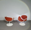 Pierre Paulin first edition tulip set. 2 x chairs and side table. Little tulip chairs F545  #pierrepaulin #tulipchairpaulin #littletulipchair #firsteditiontulipchairpaulin #littletulipchair #littletulipchair1steditionartifort