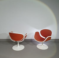 Pierre Paulin first edition tulip set. 2 x chairs and side table. Little tulip chairs F545  #pierrepaulin #tulipchairpaulin #littletulipchair #firsteditiontulipchairpaulin #littletulipchair #littletulipchair1steditionartifort