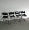 4 x Italian bar stool by Stendig of steel tube and leather 1960s.