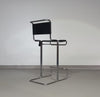 4 x Italian bar stool by Stendig of steel tube and leather 1960s.