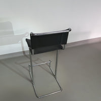 4 x Italian bar stool by Stendig of steel tube and leather 1960s.