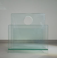 Tijdschriftenhouder / glas / jaren 80