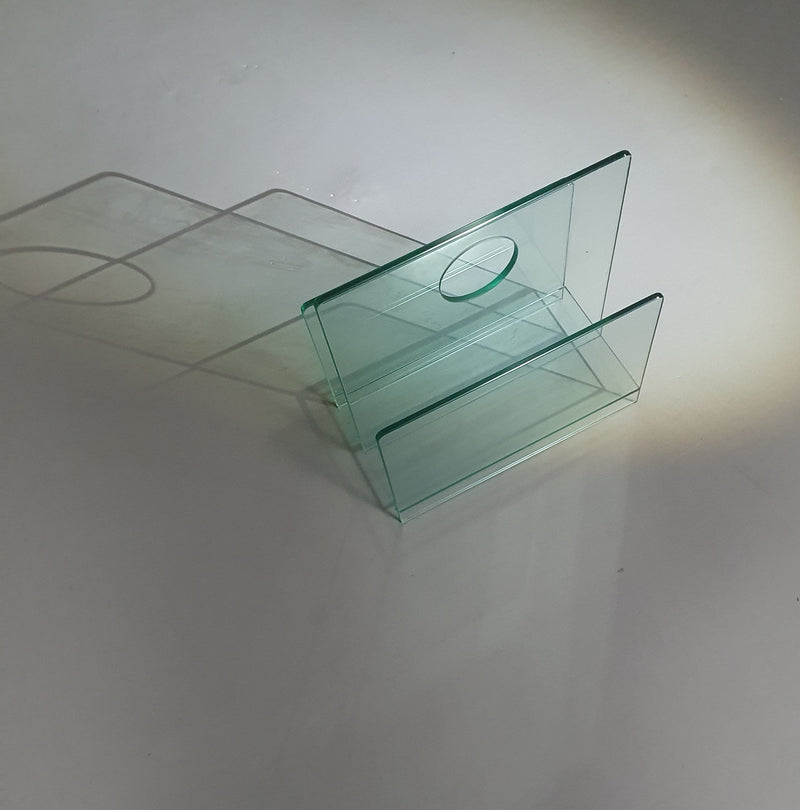 Tijdschriftenhouder / glas / jaren 80