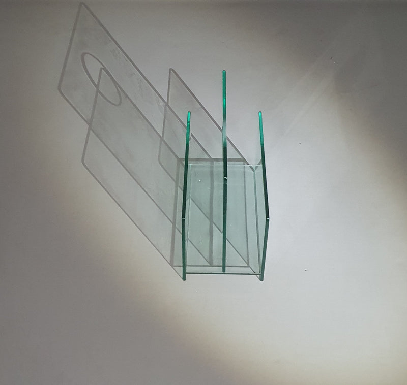 Tijdschriftenhouder / glas / jaren 80
