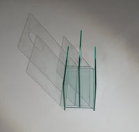 Tijdschriftenhouder / glas / jaren 80
