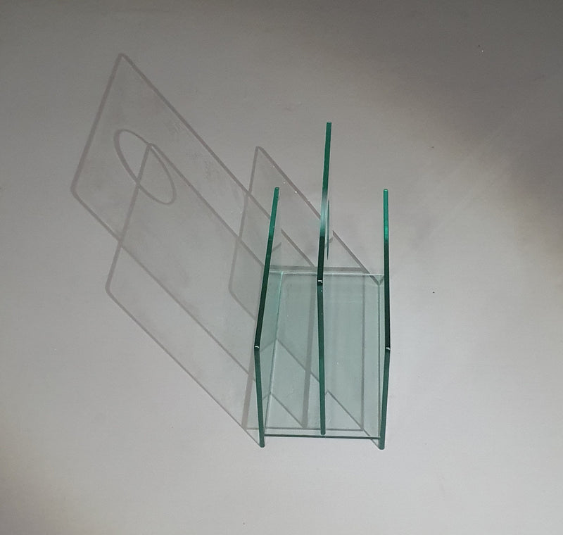 Tijdschriftenhouder / glas / jaren 80