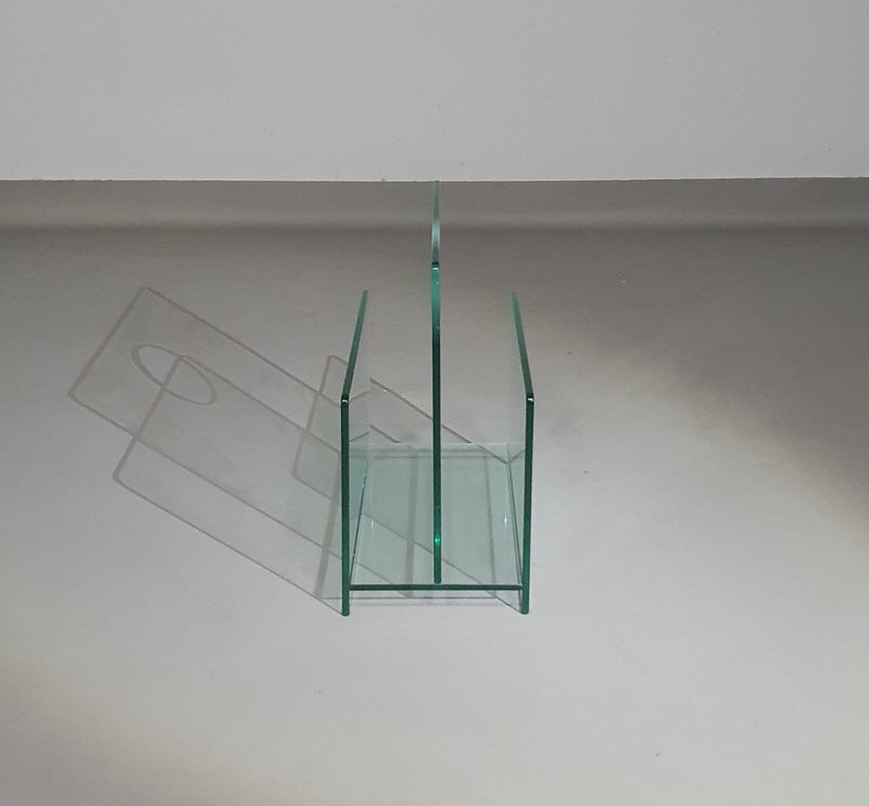 Tijdschriftenhouder / glas / jaren 80