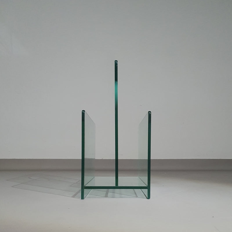 Tijdschriftenhouder / glas / jaren 80