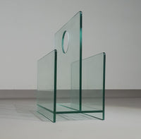 Tijdschriftenhouder / glas / jaren 80