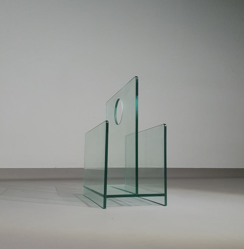 Tijdschriftenhouder / glas / jaren 80