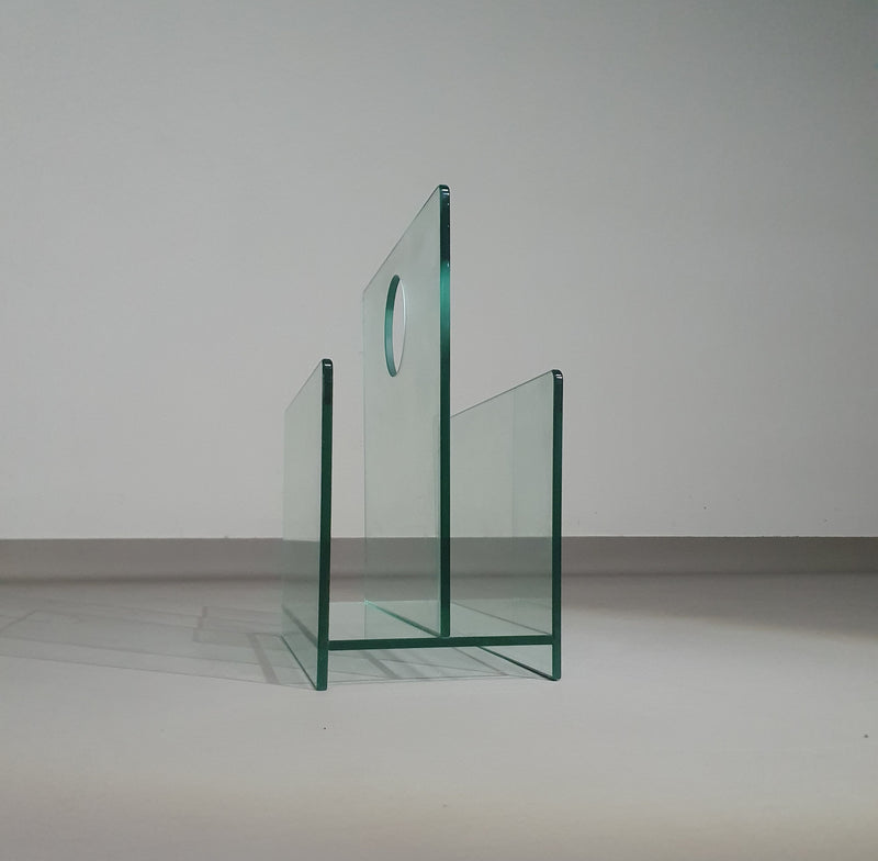 Tijdschriftenhouder / glas / jaren 80