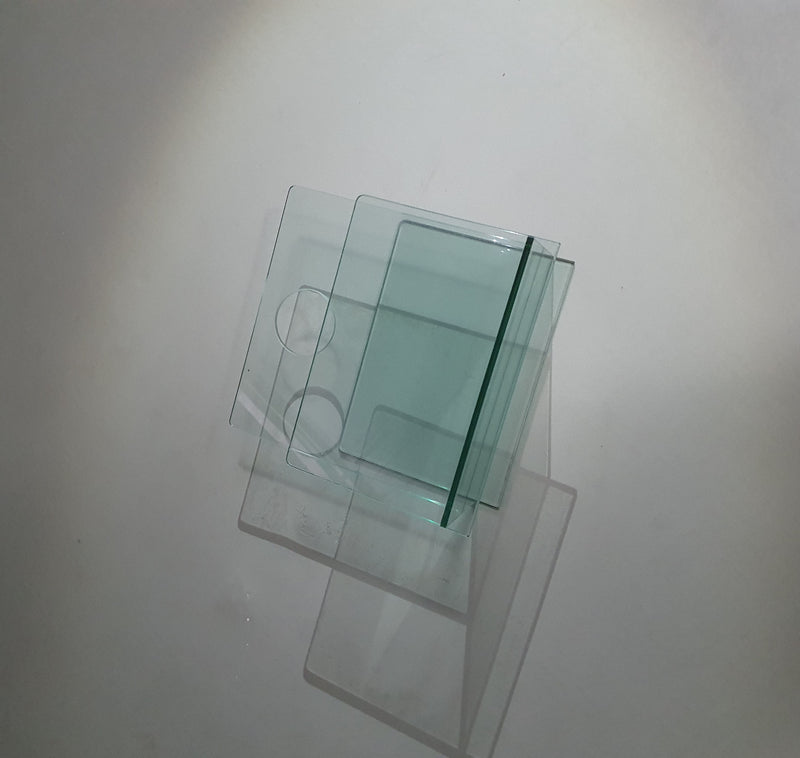 Tijdschriftenhouder / glas / jaren 80