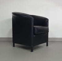 Aura stoelen / zwart leer van Paolo Piva voor Wittmann 1980