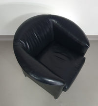 Aura stoelen / zwart leer van Paolo Piva voor Wittmann 1980