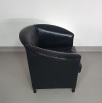 Aura stoelen / zwart leer van Paolo Piva voor Wittmann 1980