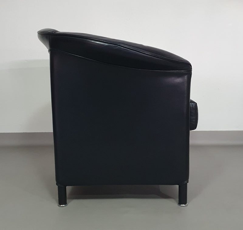 Aura stoelen / zwart leer van Paolo Piva voor Wittmann 1980