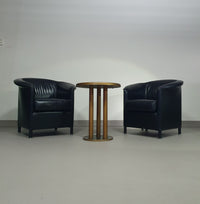 Aura stoelen / zwart leer van Paolo Piva voor Wittmann 1980