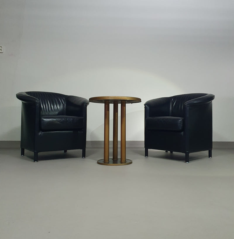 Aura stoelen / zwart leer van Paolo Piva voor Wittmann 1980