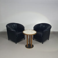 Aura stoelen / zwart leer van Paolo Piva voor Wittmann 1980