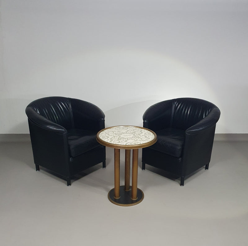 Aura stoelen / zwart leer van Paolo Piva voor Wittmann 1980