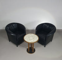Aura stoelen / zwart leer van Paolo Piva voor Wittmann 1980