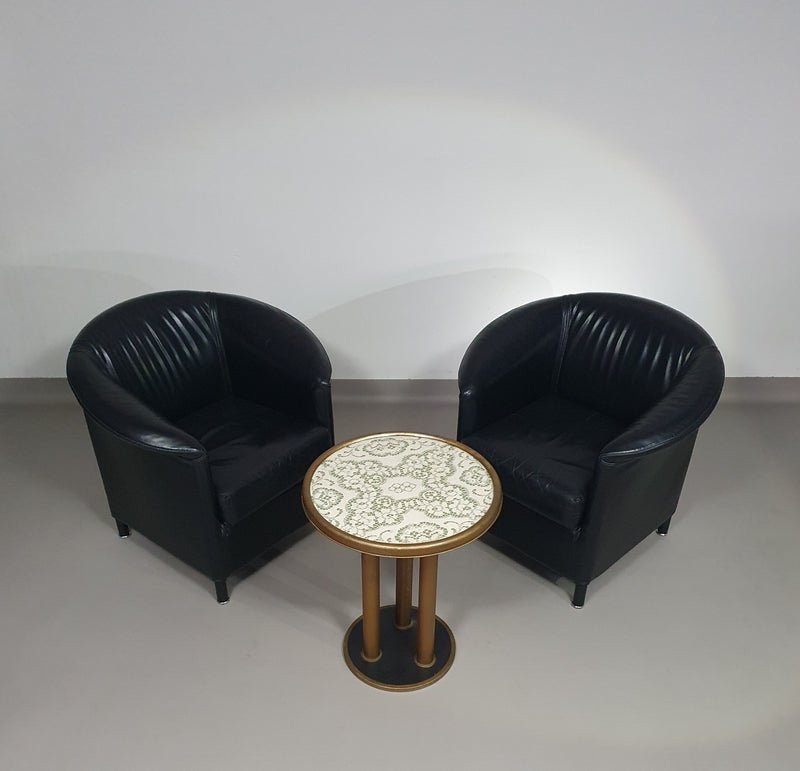 Aura stoelen / zwart leer van Paolo Piva voor Wittmann 1980
