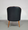 Fauteuils in notenhout en leer in / Italië jaren 80, set van 2