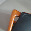 Fauteuils in notenhout en leer in / Italië jaren 80, set van 2