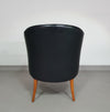 Fauteuils in notenhout en leer in / Italië jaren 80, set van 2