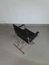 2 leren chromen klapstoelen