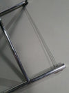 2 leren chromen klapstoelen