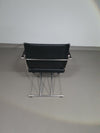 2 leren chromen klapstoelen