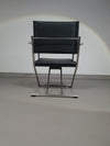 2 leren chromen klapstoelen