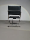 2 leren chromen klapstoelen