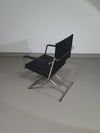 2 leren chromen klapstoelen