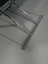 2 leren chromen klapstoelen