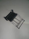 2 leren chromen klapstoelen