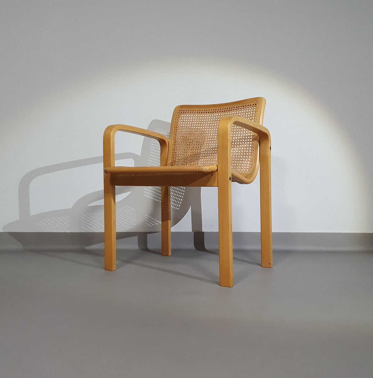 Beech Wood and Webbing Side Chair by Olivo Pietro, Italy, 1970s