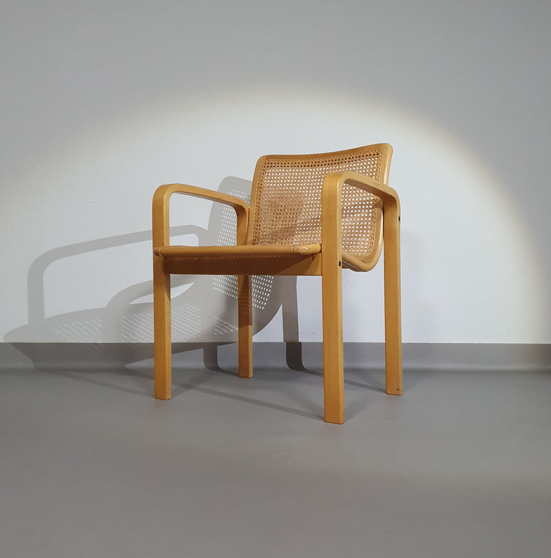 Stoel van beukenhout en webbing van Olivo Pietro, Italië, jaren 70
