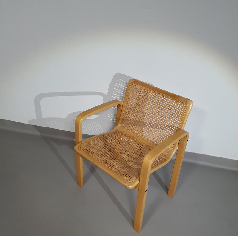 Stoel van beukenhout en webbing van Olivo Pietro, Italië, jaren 70