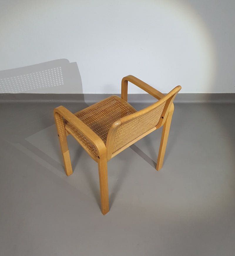 Stoel van beukenhout en webbing van Olivo Pietro, Italië, jaren 70