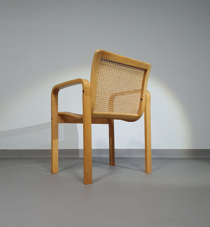 Stoel van beukenhout en webbing van Olivo Pietro, Italië, jaren 70