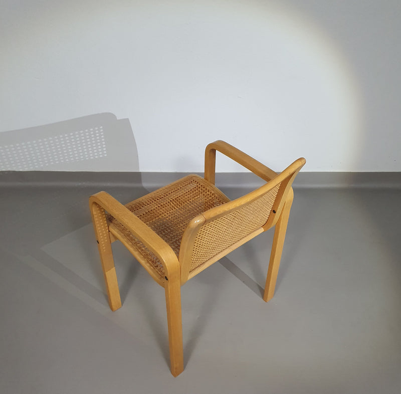Stoel van beukenhout en webbing van Olivo Pietro, Italië, jaren 70