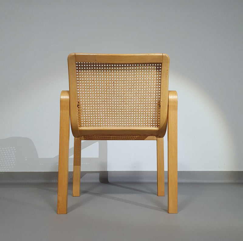 Stoel van beukenhout en webbing van Olivo Pietro, Italië, jaren 70