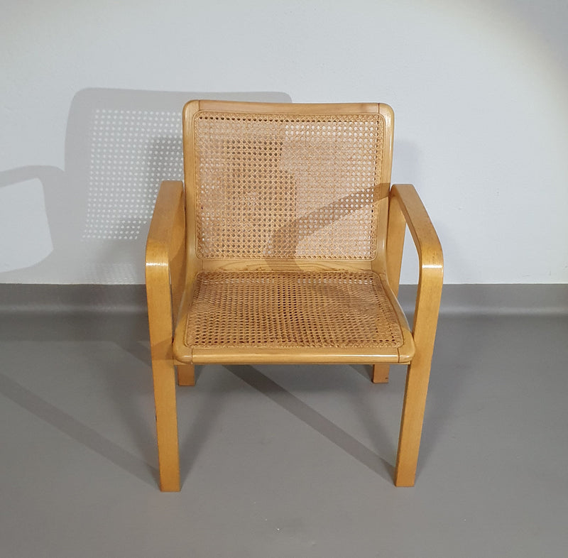 Stoel van beukenhout en webbing van Olivo Pietro, Italië, jaren 70